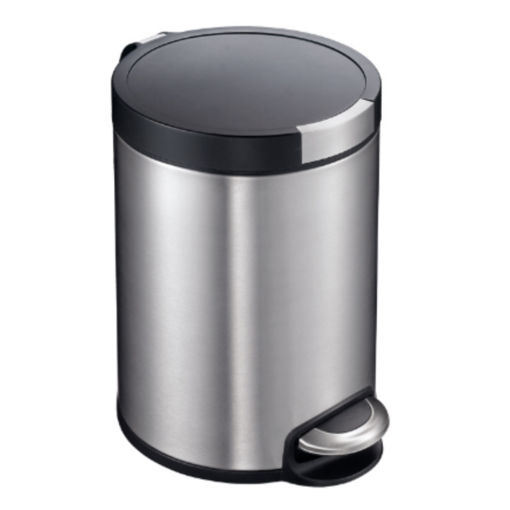 Afbeelding van EKO Pedaalemmer Kunststof Pedaal 5 ltr RVS Look