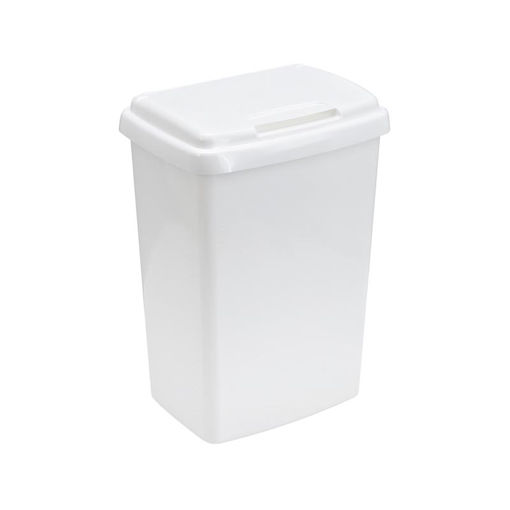 Afvalbak Kunststof Klep 50 ltr Wit