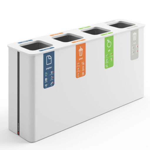 Globular Afvalscheidingsbak 4x90 ltr Wit