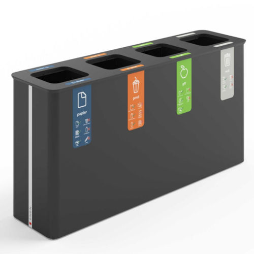 Globular Afvalscheidingsbak 4x90 ltr Zwart