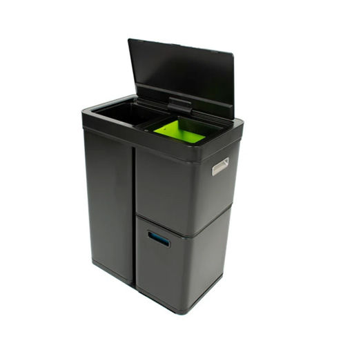 Afbeelding van VB Afvalbak EKO Mirage Sensor Zwart 30+15+15 ltr